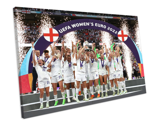 England Win Women's Euro 2022 CANVAS WALL ART Picture Print