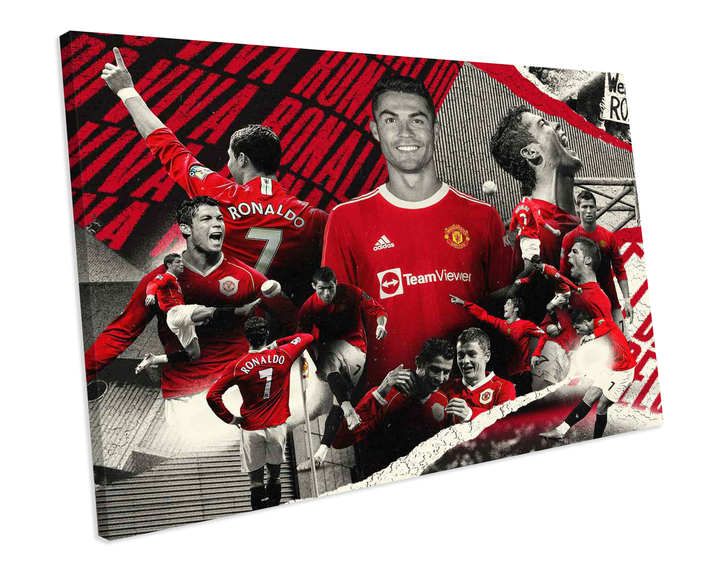 Manchester United Cristiano Ronaldo 2021 Football CANVAS WALL ART Picture Print
