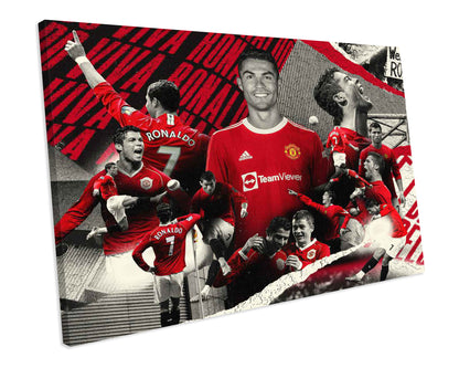 Manchester United Cristiano Ronaldo 2021 Football CANVAS WALL ART Picture Print