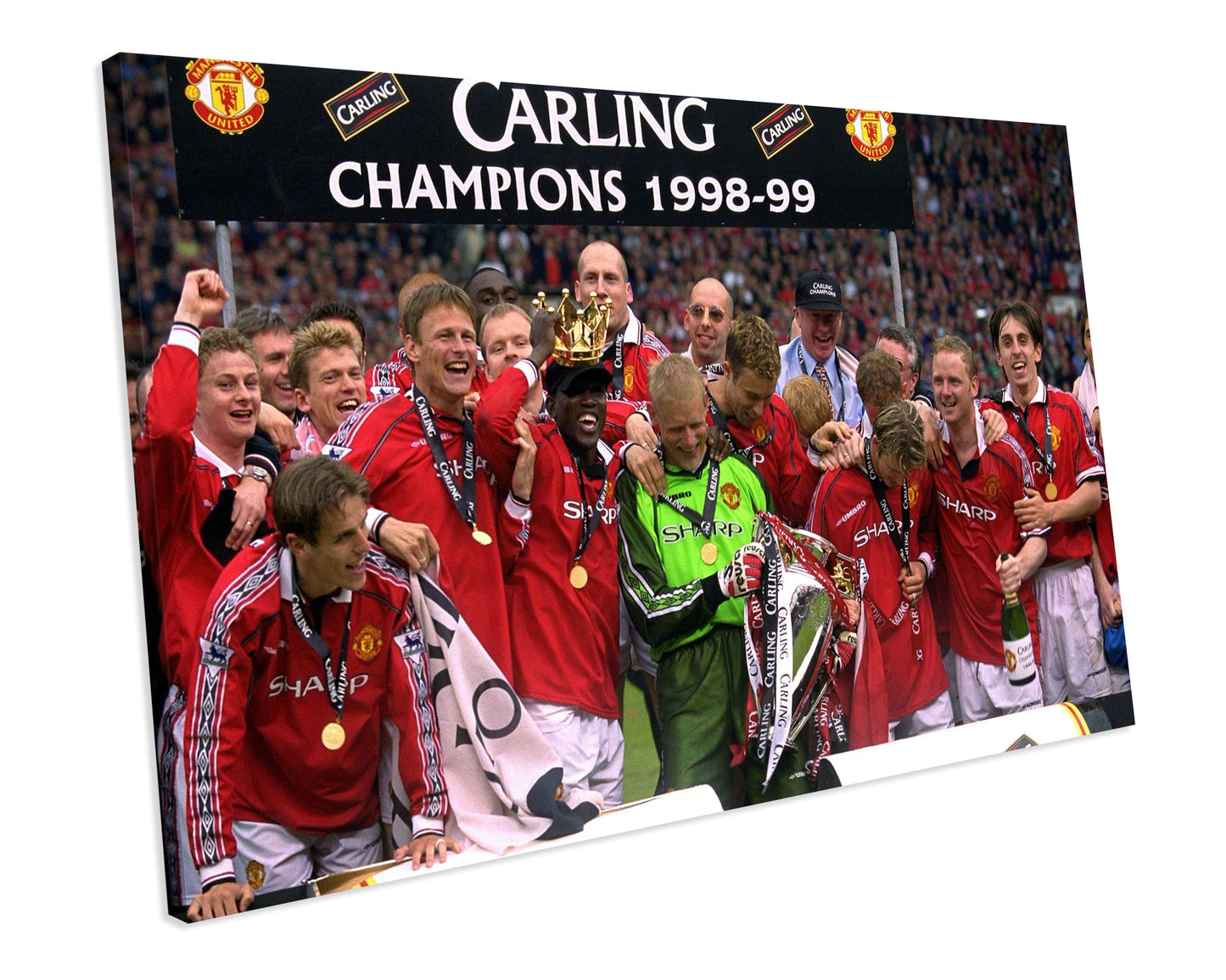 Manchester United Premier League Champions 1999 Football CANVAS WALL ART Picture Print