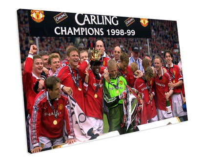 Manchester United Premier League Champions 1999 Football CANVAS WALL ART Picture Print