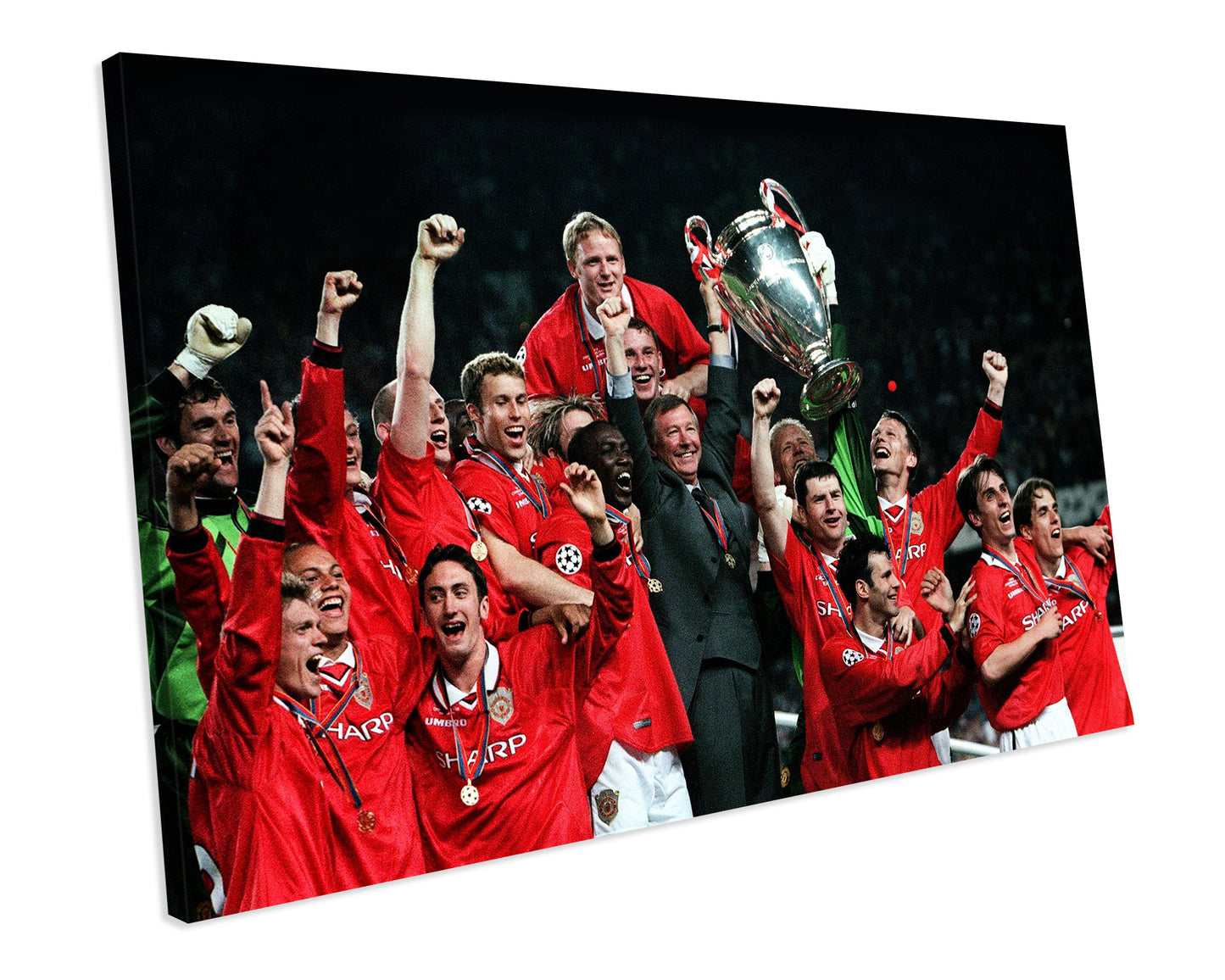 Manchester United Champions League 1999 Football CANVAS WALL ART Picture Print