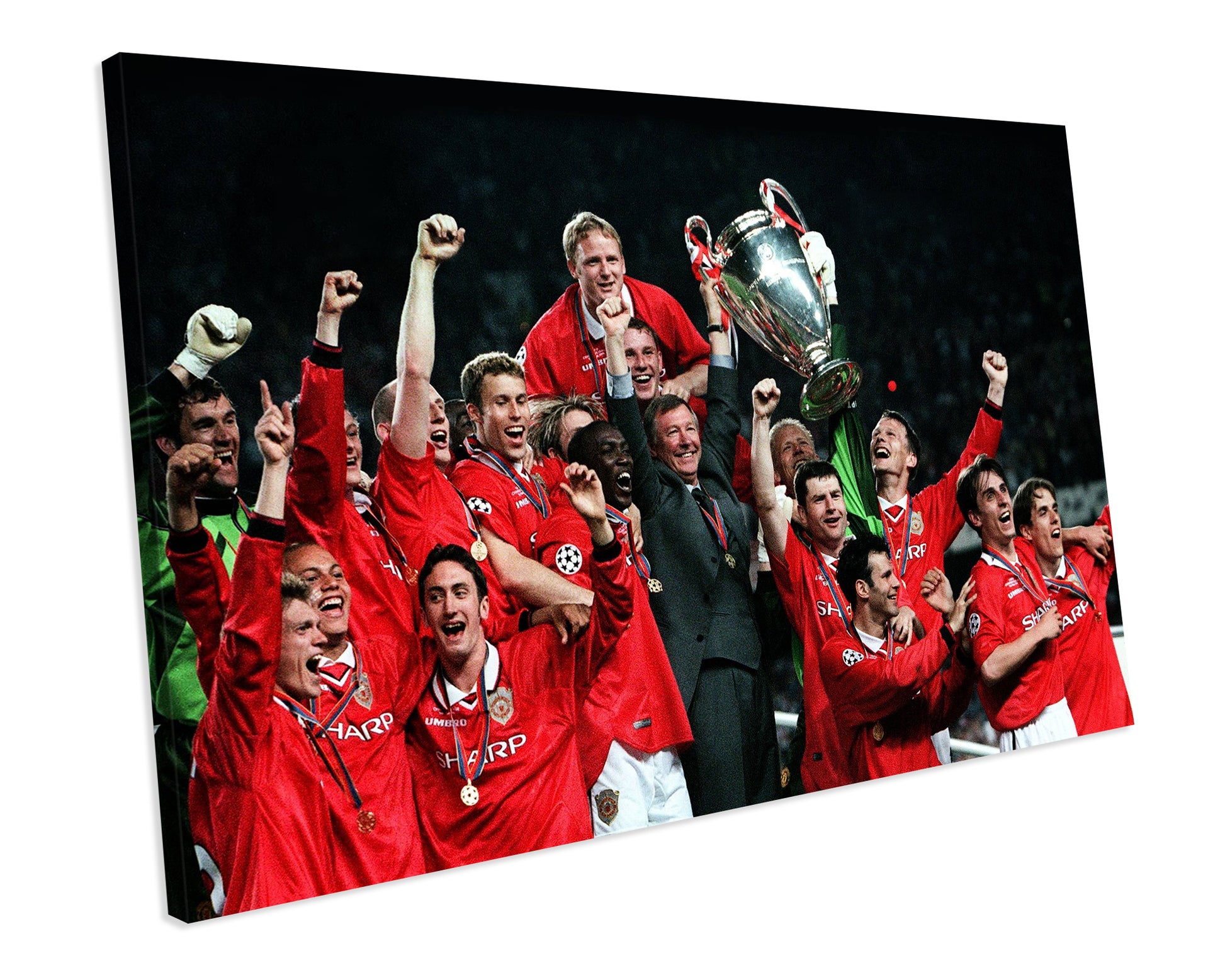 Manchester United Champions League 1999 Football CANVAS WALL ART Picture Print