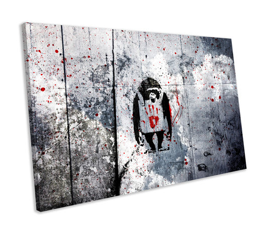 Banksy Monkey Graffiti CANVAS WALL ART Box Framed Picture Print