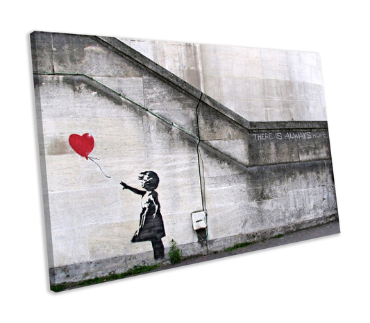 Banksy There Is Always Hope Graffiti CANVAS WALL ART Box Framed Picture Print
