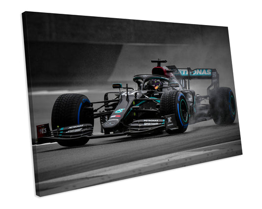 F1 Lewis Hamilton 2020 Racing Car Sports CANVAS WALL ART Box Framed Picture Print