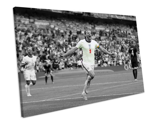 Harry Kane England Football Sport Wall Art Framed Canvas Print