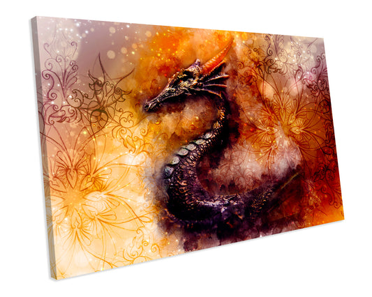 Dragon Fantasy CANVAS WALL ART Box Framed Picture Print