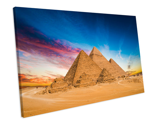 Egypt Pyramids Landmark Landscape Framed Wall Art Canvas Print
