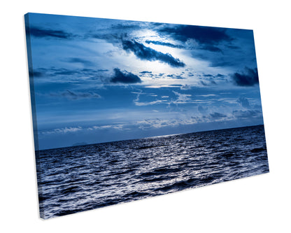 Stormy Ocean View Framed Canvas Print