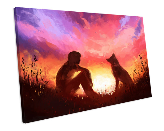 Mans Best Friend Dog Illustration Art Canvas Print