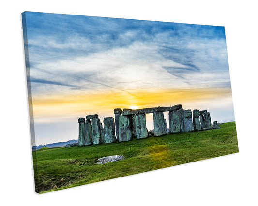 Stonehenge Landmark Landscape Box Framed Canvas Print