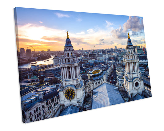 London St. Pauls Cathedral Landmark Wall Art Framed Canvas Print