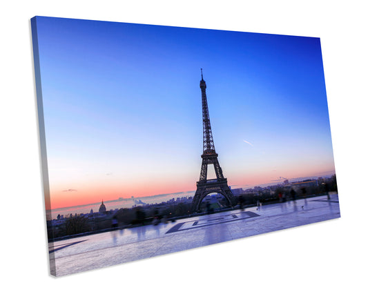 Eiffel Tower Paris Sunset Canvas Artwork Print Framed Wall Art