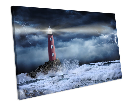 Lighthouse Landscape CANVAS WALL ART Framed picture Print