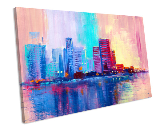 Skyscraper Painting Modern ARTWORK PRINT Canvas Wall Art