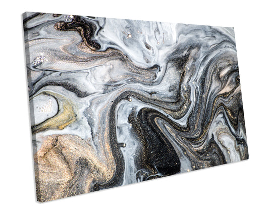 Gold Marble Modern Artwork Abstract Print Framed Canvas Wall Art