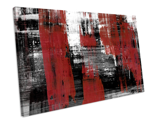Black Red Abstract Grunge Canvas Wall Artwork Print Art