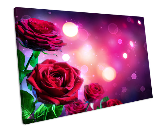 Red Rose CANVAS ART Flower Framed Wall Art Picture