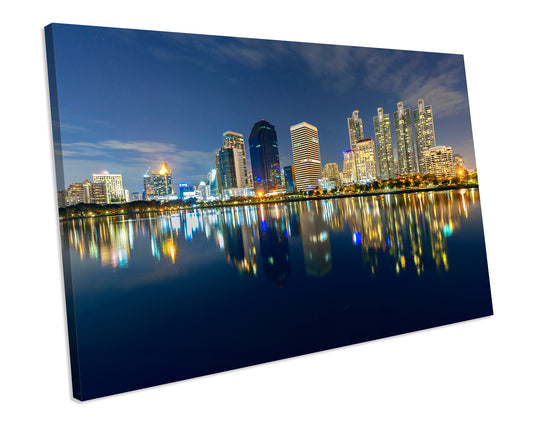Skyline Bangkok Thailand Framed Urban Picture Canvas Wall Art Print