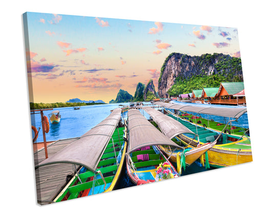 Phuket Landscape Thailand Sunset FRAMED Canvas WALL ART Picture Print