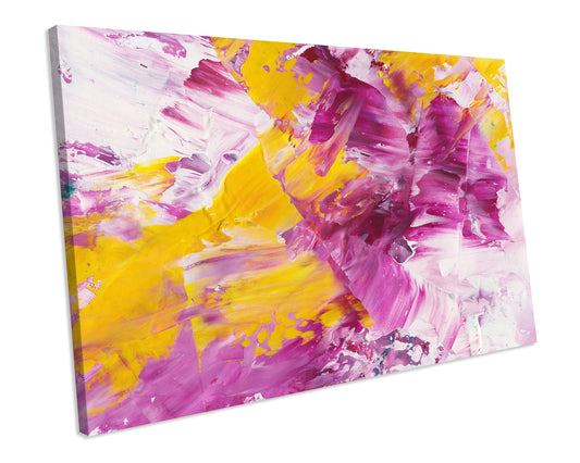 Yellow Pink Painting Modern Abstract Canvas Artwork Print
