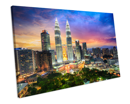 Kuala Lumpur Malaysia Cityscape Sunset CANVAS ART PRINT Framed Wall Art