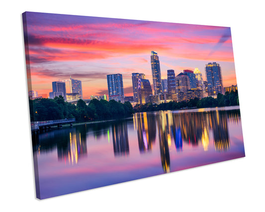 Austin Texas Skyline Canvas Wall Art Framed picture Print