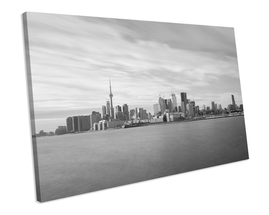 Black And White Toronto Skyline Canvas Wall Art Framed picture Print