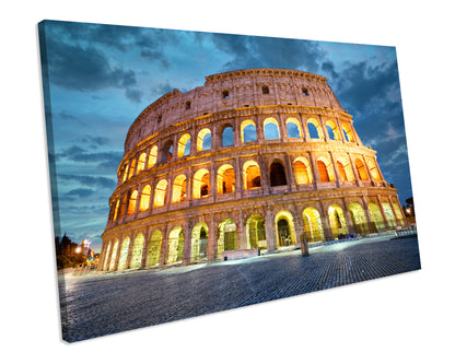 Coliseum Rome CANVAS Sunset WALL ART Picture Framed Artwork