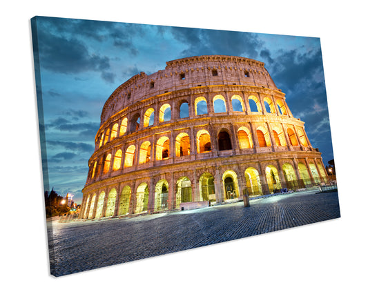 Coliseum Rome CANVAS Sunset WALL ART Picture Framed Artwork