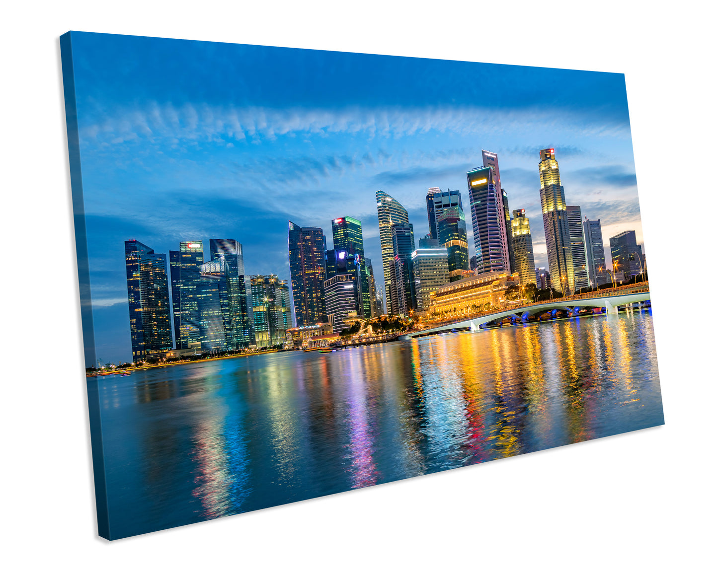 Cityscape Singapore Skyline Picture Canvas Art Print Framed Ready To Hang