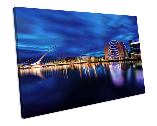 Beckett Bridge Dublin Ireland Sunset Canvas WALL ART FRAMED Picture Print