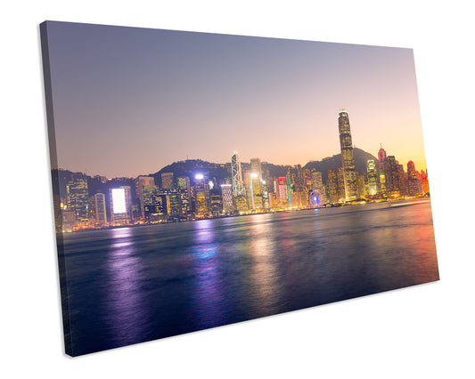 Victoria Harbour Hong Kong Skyline Canvas Wall Art Framed picture Print