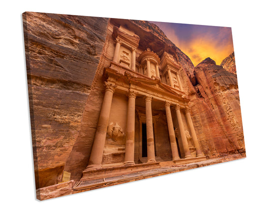 Temple Petra Jordan Landmark CANVAS ART PRINT Box Framed Picture