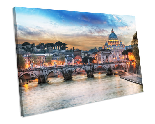 Vatican Rome Italy SUNSET CANVAS ART Framed Picture