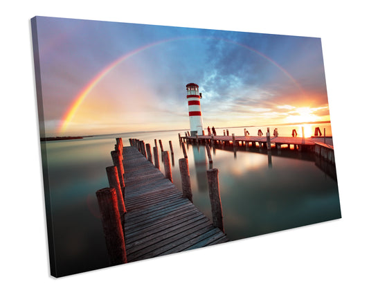 Lighthouse Austria Pier Print CANVAS WALL ART Framed Picture