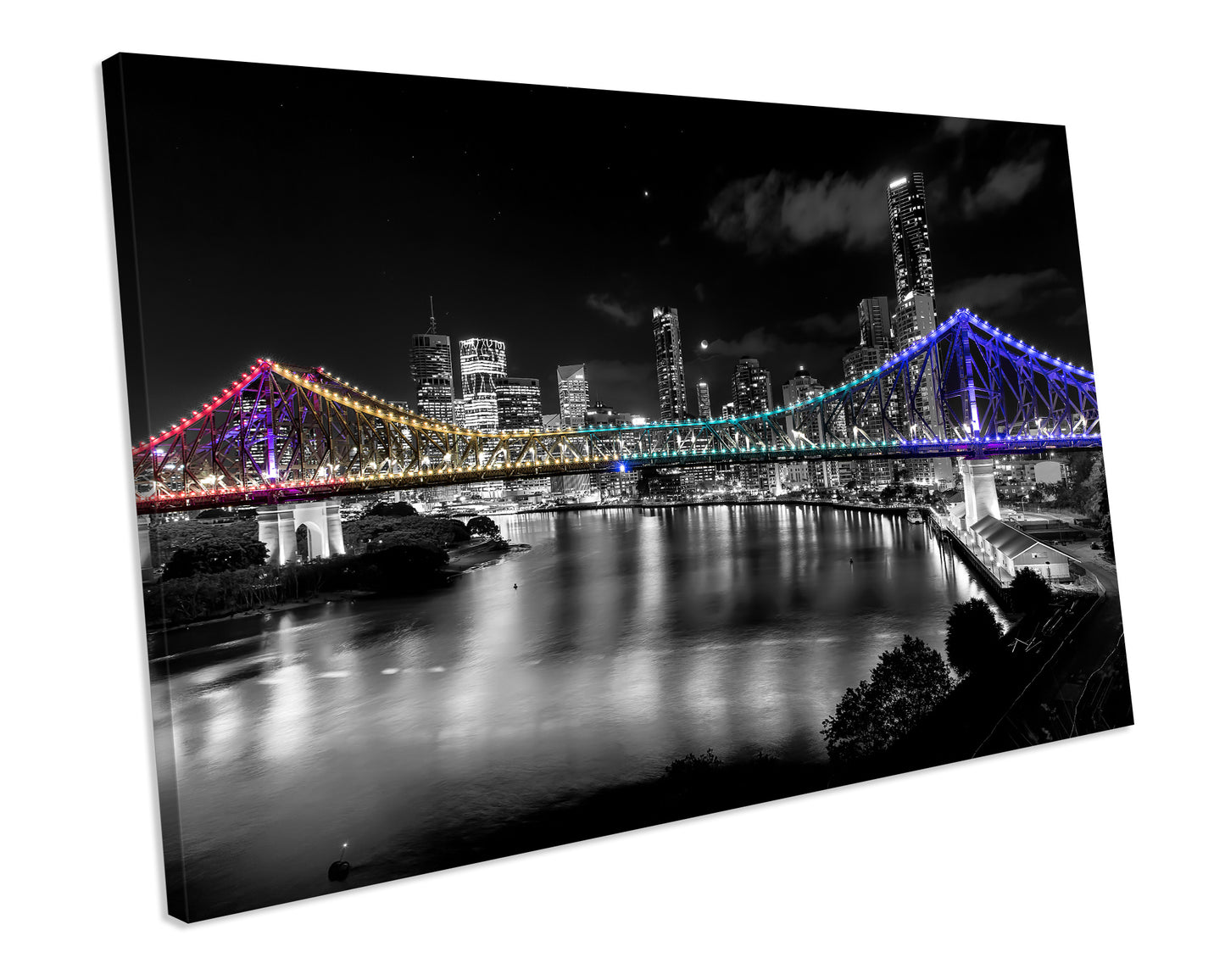 Brisbane Australia Bridge Cityscape CANVAS WALL ART Print Framed Picture