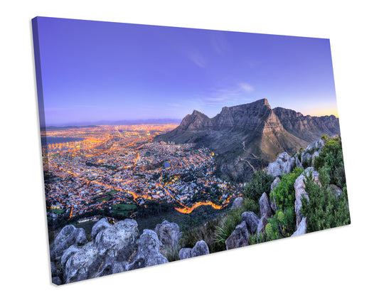 South Africa Cape Town Mountains Landscape CANVAS WALL ART Print Framed Picture