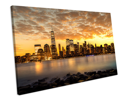 One World Trade Centre New York Skyline Sunset Canvas Wall Art Framed picture Print