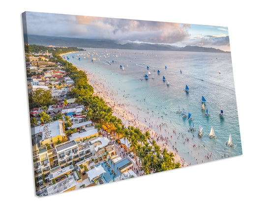 Aerial View Philippines Beach LANDSCAPE CANVAS ART Print Framed Picture
