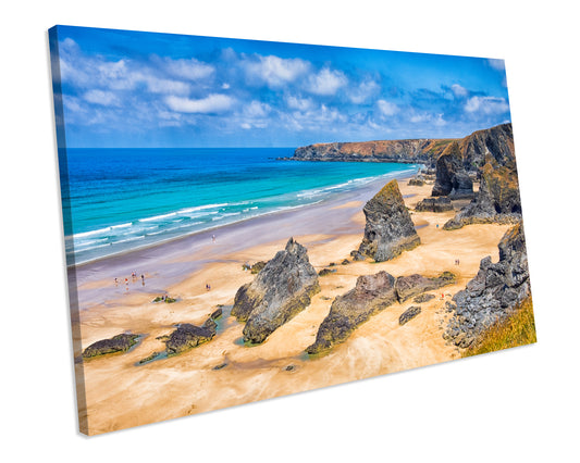 Cornwall Beach LANDSCAPE CANVAS ART Print Framed Picture
