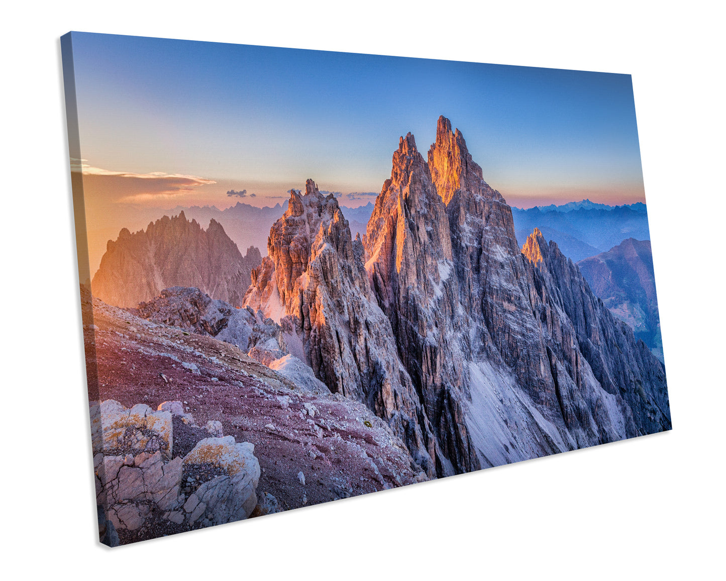 Dolomites Mountains Italy Sunset FRAMED CANVAS ART Print Picture
