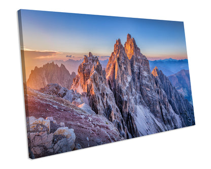 Dolomites Mountains Italy Sunset FRAMED CANVAS ART Print Picture