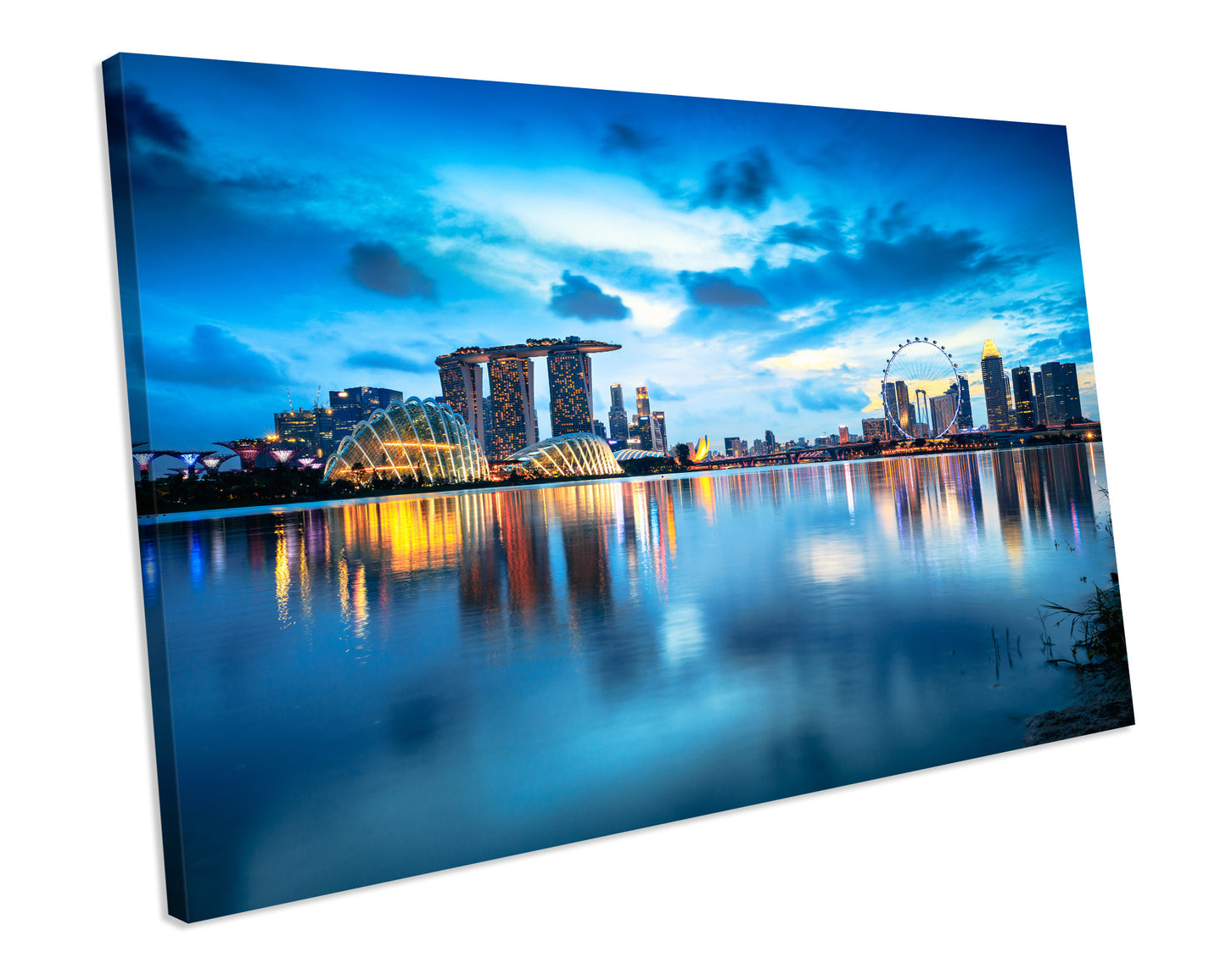 Singapore City Skyline Sunset Canvas Wall Art Framed picture Print