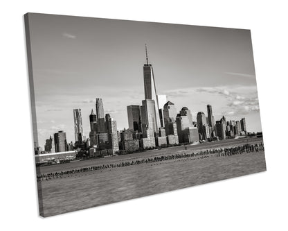 New York City Blank & White Box Framed Canvas Art Print