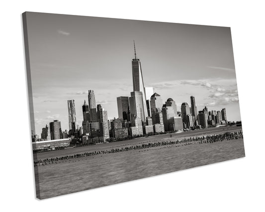 New York City Blank & White Box Framed Canvas Art Print
