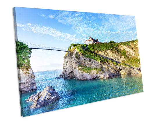 Newquay Cornwall Cove Landscape Picture CANVAS WALL ART Box Framed Print