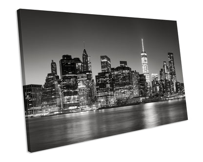 NEW YORK SKYLINE Black And White Canvas Wall Art