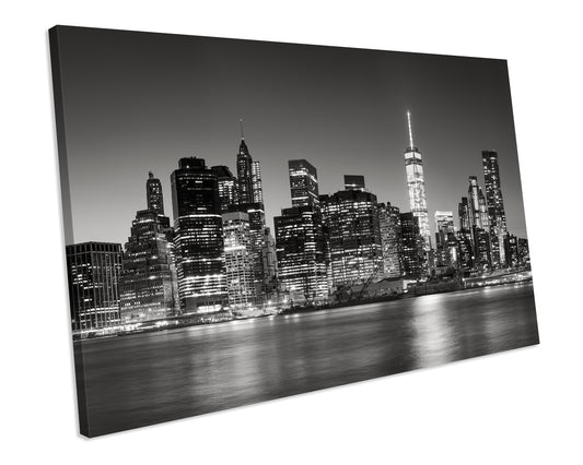 NEW YORK SKYLINE Black And White Canvas Wall Art